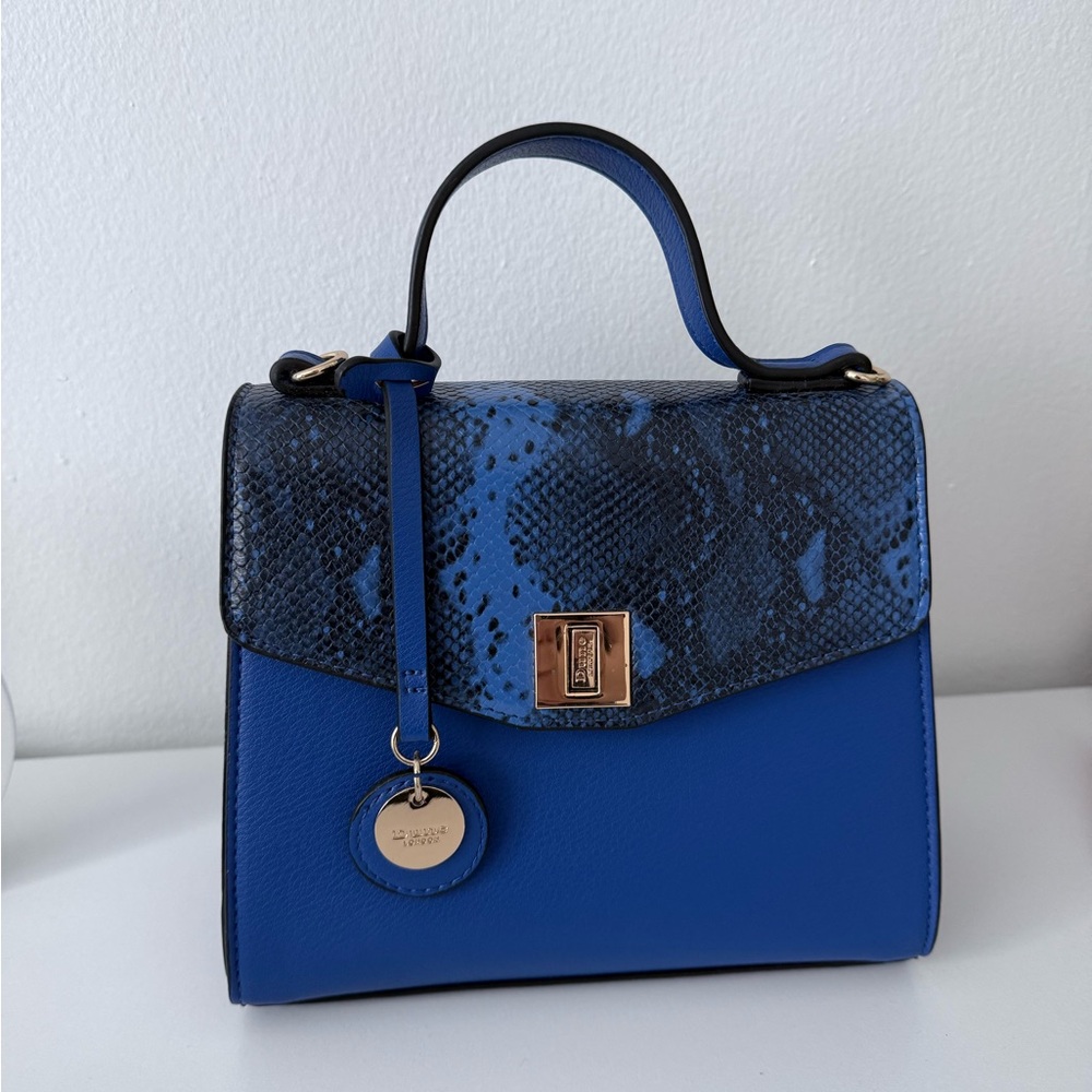 Dune London Blue and Black Mini Bag with Textured Design